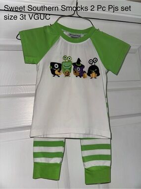 Green Monster Pajama Set for Kids